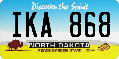 ND license plate IKA868