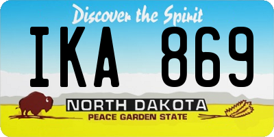 ND license plate IKA869