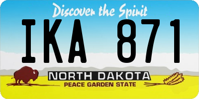 ND license plate IKA871