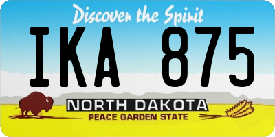 ND license plate IKA875