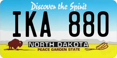 ND license plate IKA880