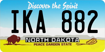 ND license plate IKA882