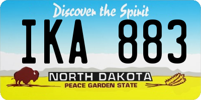 ND license plate IKA883