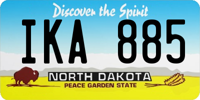 ND license plate IKA885
