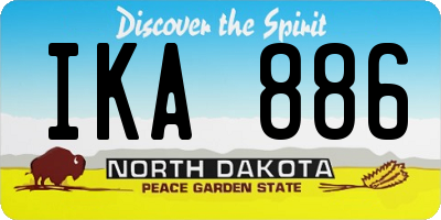 ND license plate IKA886