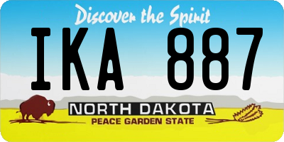 ND license plate IKA887