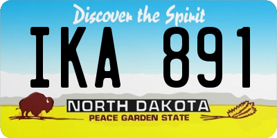 ND license plate IKA891