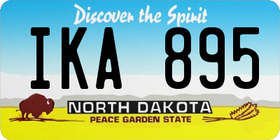 ND license plate IKA895