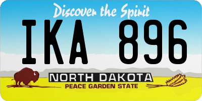 ND license plate IKA896