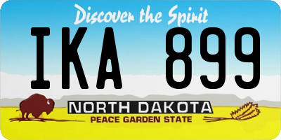 ND license plate IKA899