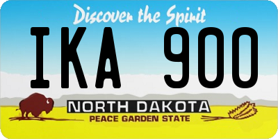 ND license plate IKA900