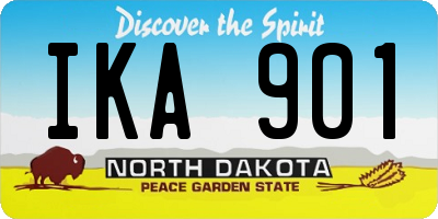 ND license plate IKA901
