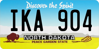 ND license plate IKA904