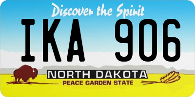 ND license plate IKA906
