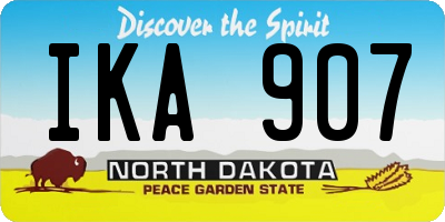 ND license plate IKA907