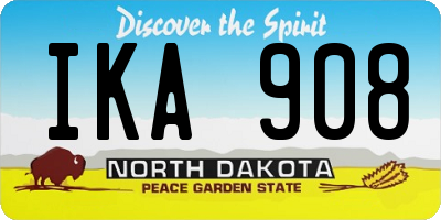 ND license plate IKA908