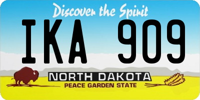 ND license plate IKA909