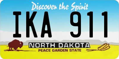 ND license plate IKA911