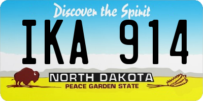 ND license plate IKA914