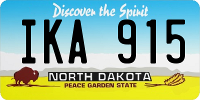 ND license plate IKA915