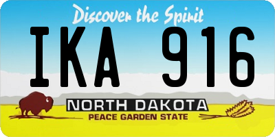ND license plate IKA916