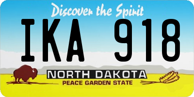 ND license plate IKA918