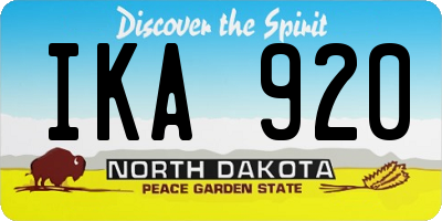ND license plate IKA920