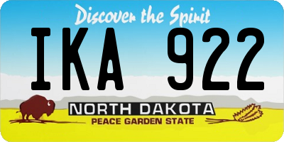 ND license plate IKA922