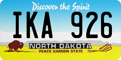 ND license plate IKA926