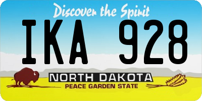 ND license plate IKA928