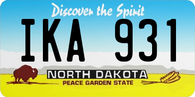 ND license plate IKA931