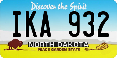ND license plate IKA932