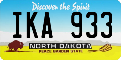 ND license plate IKA933