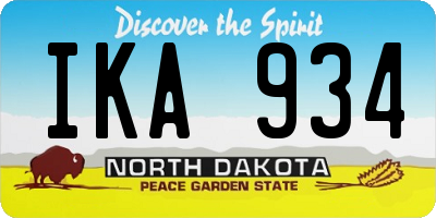 ND license plate IKA934