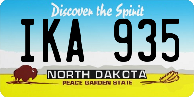 ND license plate IKA935