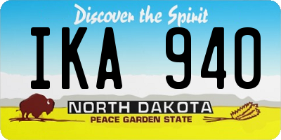 ND license plate IKA940