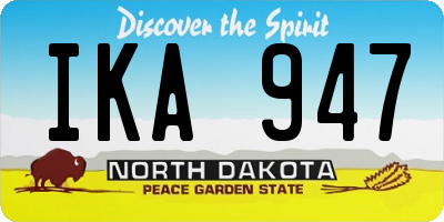 ND license plate IKA947