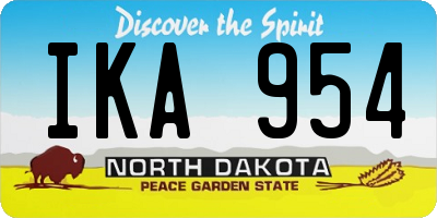 ND license plate IKA954