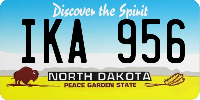 ND license plate IKA956