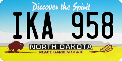 ND license plate IKA958
