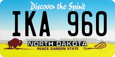 ND license plate IKA960