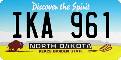 ND license plate IKA961