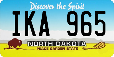 ND license plate IKA965