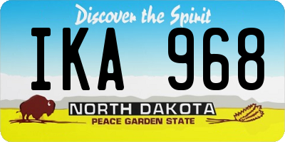 ND license plate IKA968