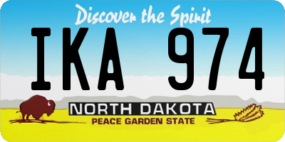 ND license plate IKA974