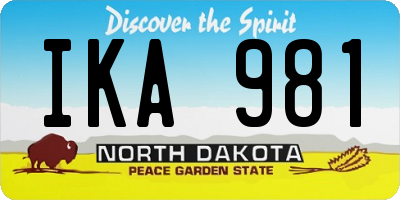 ND license plate IKA981