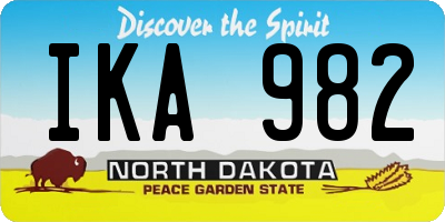 ND license plate IKA982