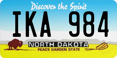 ND license plate IKA984
