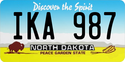 ND license plate IKA987