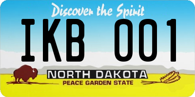 ND license plate IKB001